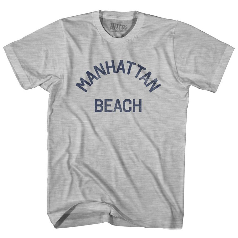 California Manhattan Beach Adult Cotton Vintage T-shirt - Grey Heather