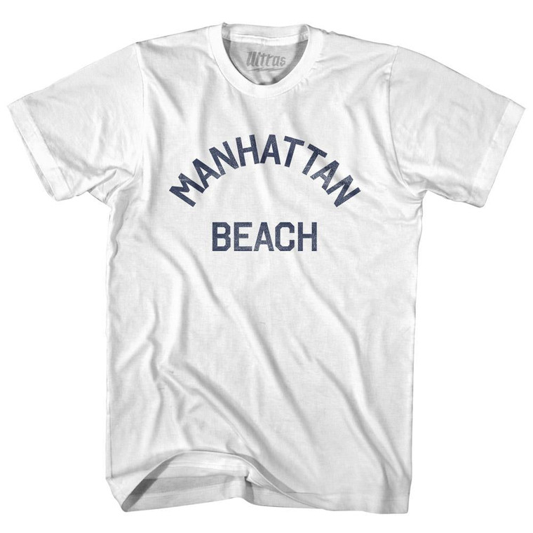 California Manhattan Beach Adult Cotton Vintage T-shirt - White