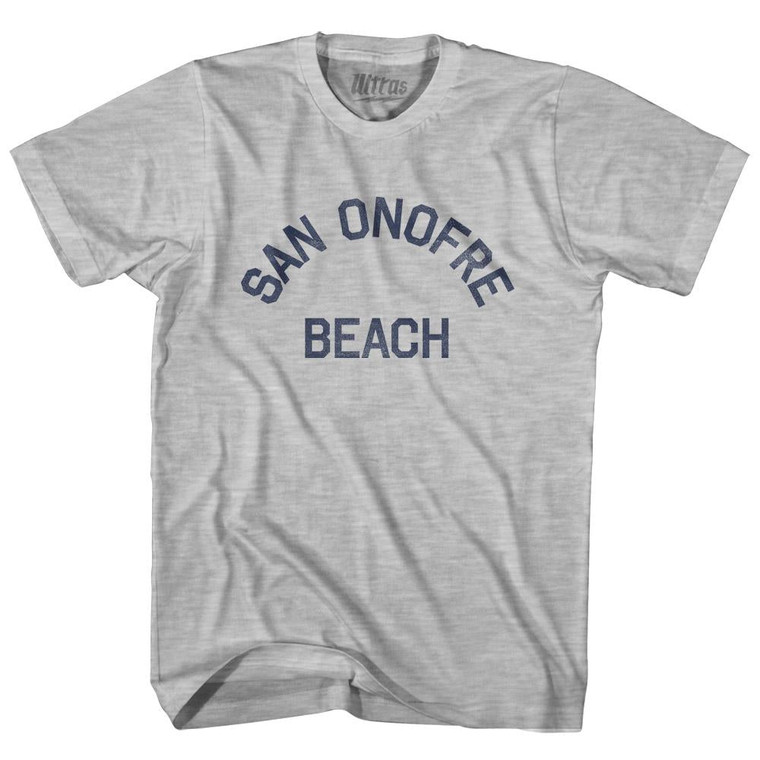 California San Onofre Beach Adult Cotton Vintage T-shirt - Grey Heather