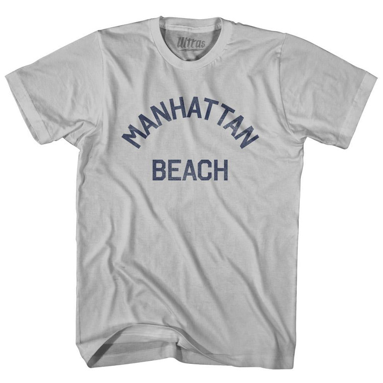 California Manhattan Beach Adult Cotton Vintage T-shirt - Cool Grey