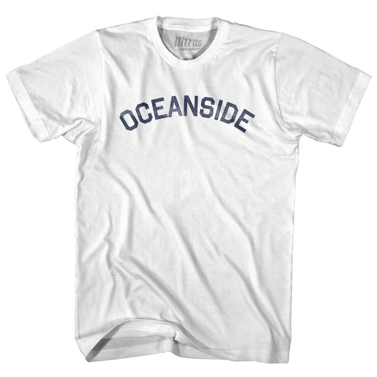 California Oceanside Adult Cotton Vintage T-shirt - White