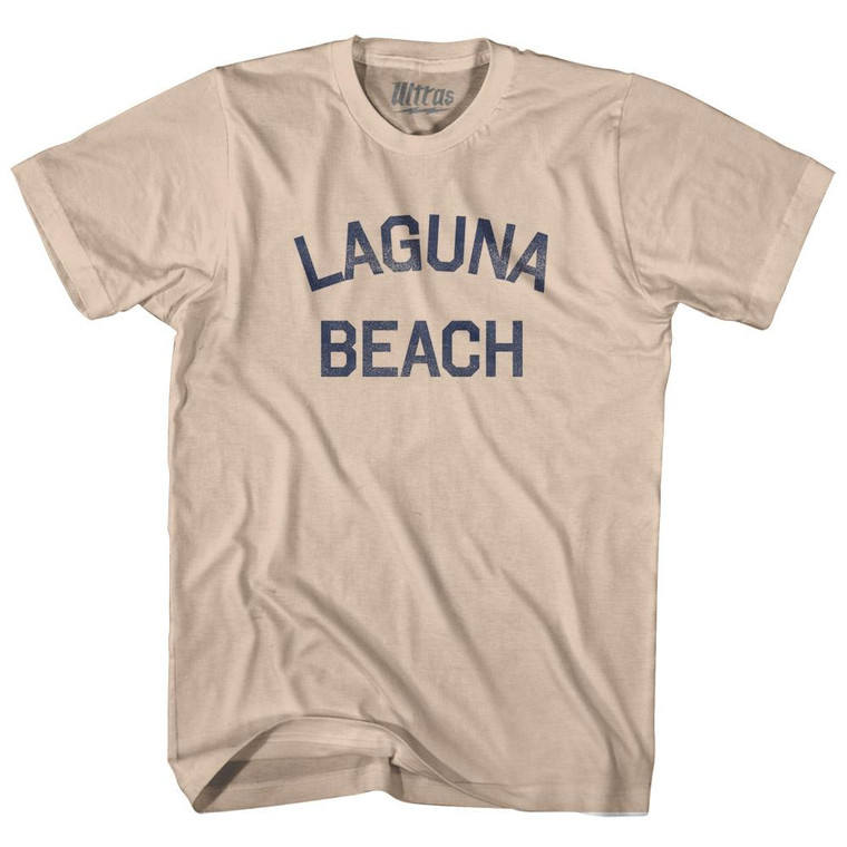 California Laguna Beach Adult Cotton Vintage T-shirt - Creme