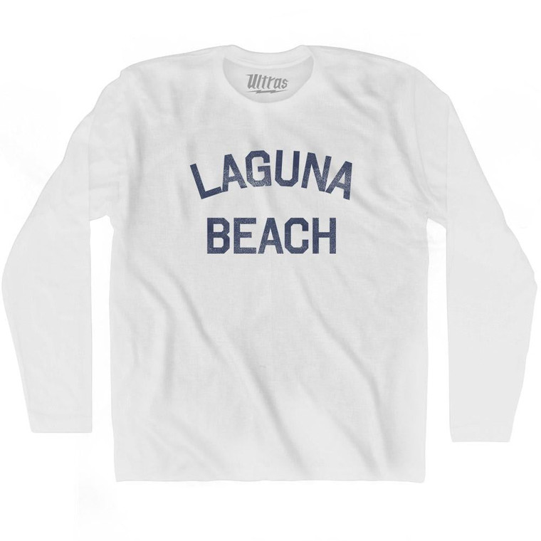 California Laguna Beach Adult Cotton Long Sleeve Vintage T-shirt - White