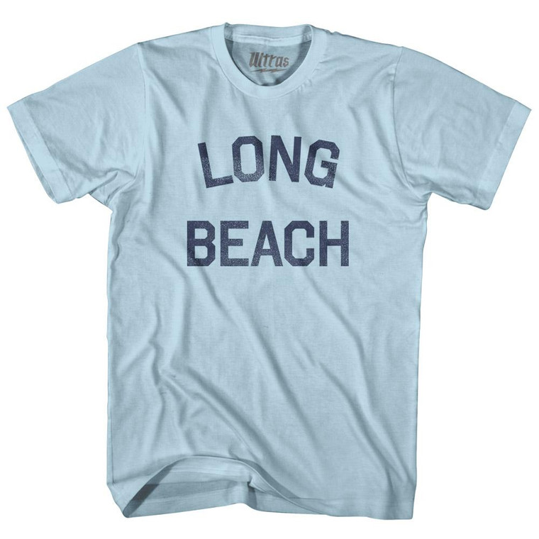 California Long Beach Adult Cotton Vintage T-shirt - Light Blue