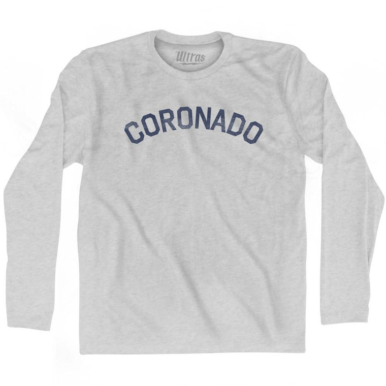California Coronado Adult Cotton Long Sleeve Vintage T-shirt - Grey Heather