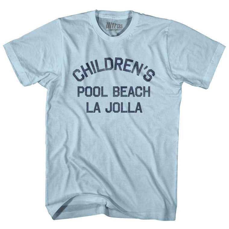 California Children's Pool Beach, La jolla Adult Cotton Vintage T-shirt-Light Blue