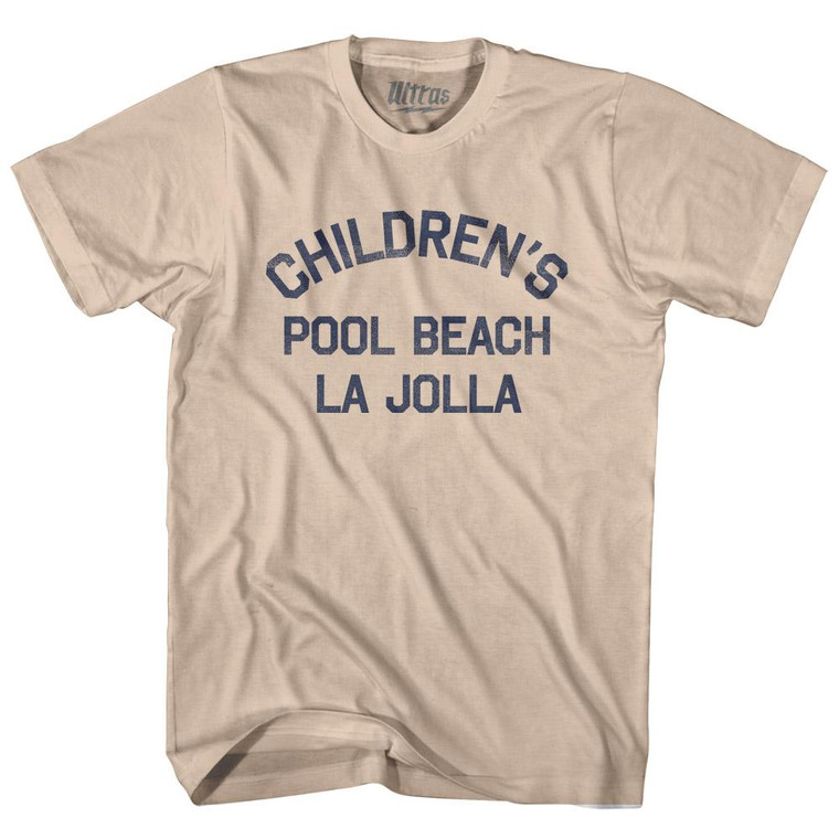 California Children's Pool Beach, La jolla Adult Cotton Vintage T-shirt - Creme