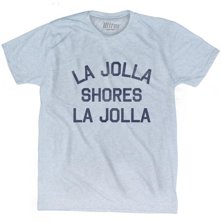 California La Jolla Shores, La jolla Adult Tri-Blend Vintage T-shirt - Athletic White