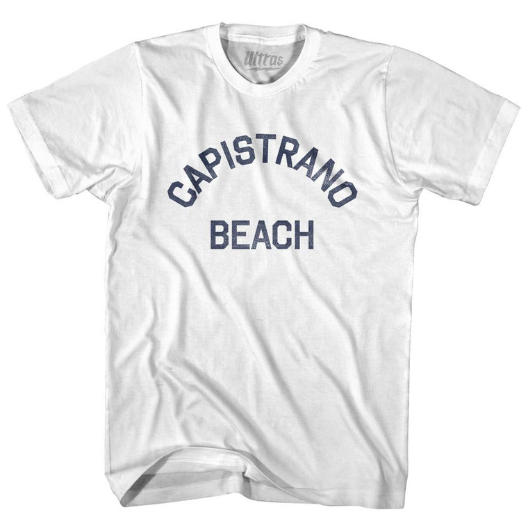 California Capistrano Beach Womens Cotton Junior Cut Vintage T-shirt - White