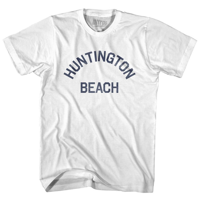 California Huntington Beach Adult Cotton Vintage T-shirt-White