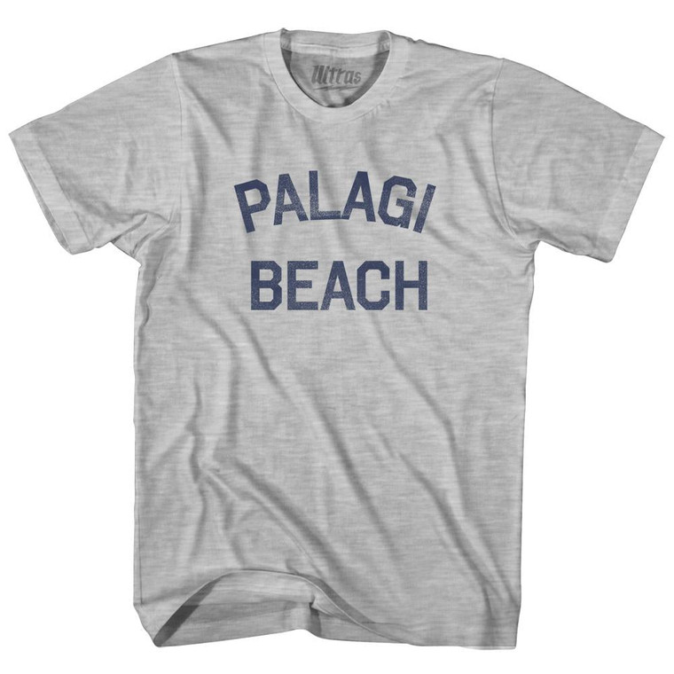 American Samoa Palagi Beach Womens Cotton Junior Cut Vintage T-shirt - Grey Heather