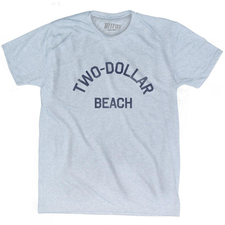 American Samoa Two-dollar Beach Adult Tri-Blend Vintage T-shirt-Athletic White
