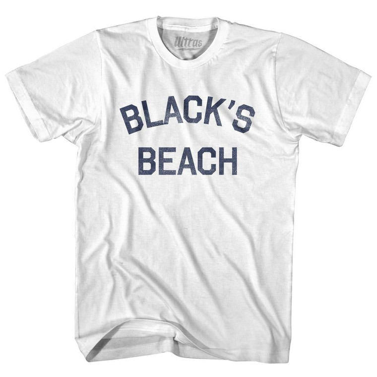 California Black's Beach Adult Cotton Vintage T-shirt-White