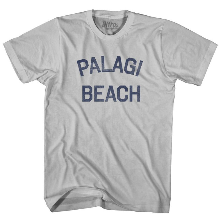 American Samoa Palagi Beach Adult Cotton Vintage T-shirt - Cool Grey
