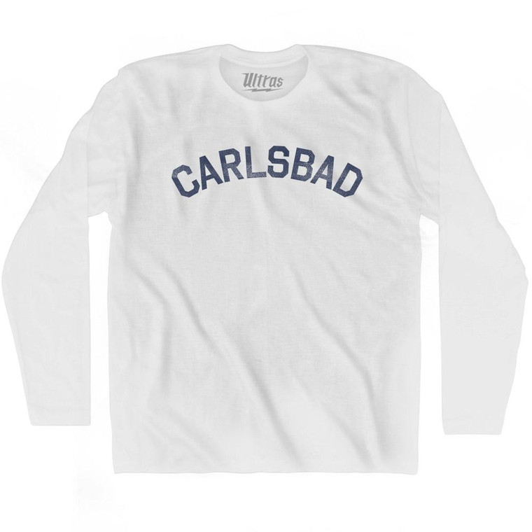 California Carlsbad Adult Cotton Long Sleeve Vintage T-shirt - White