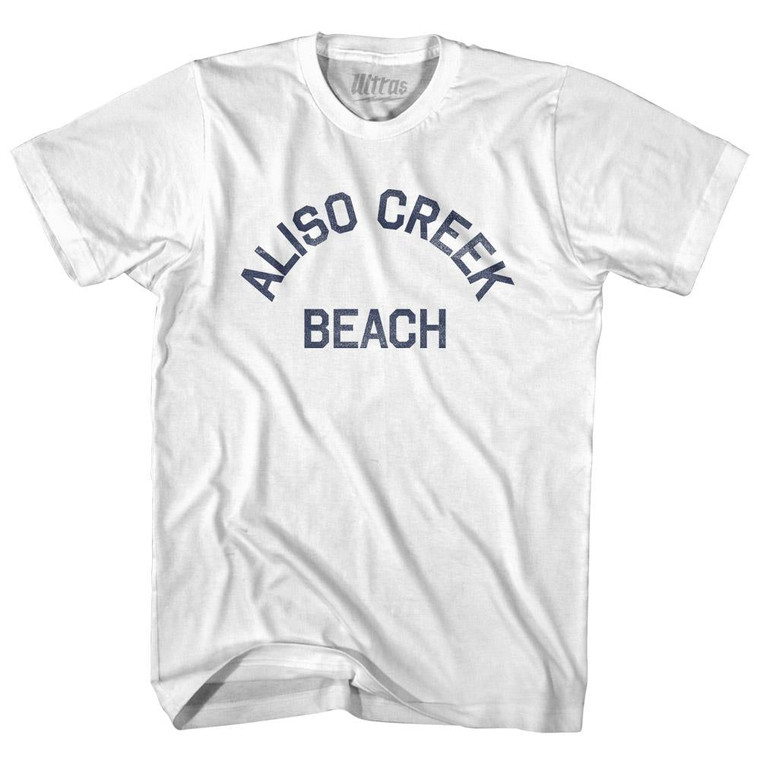 California Aliso Creek Beach Womens Cotton Junior Cut Vintage T-shirt - White