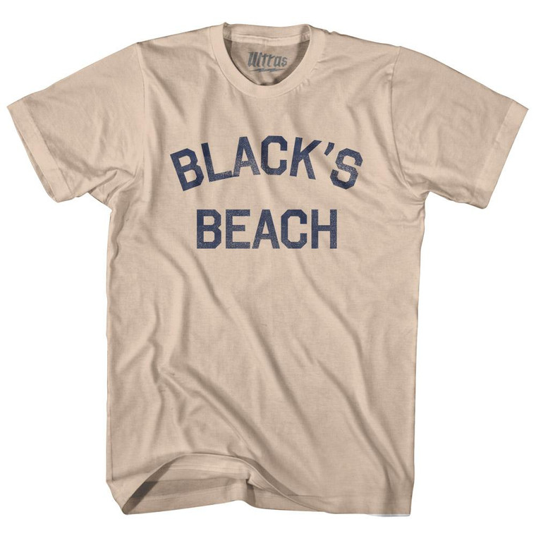 California Black's Beach Adult Cotton Vintage T-shirt - Creme