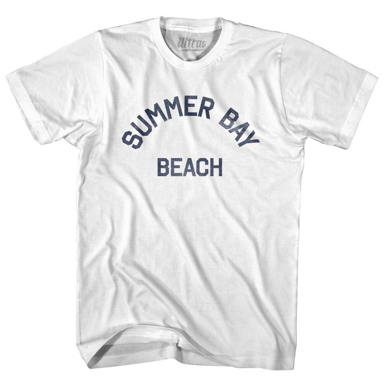Alaska Summer Bay Beach Youth Cotton Text T-shirt - White