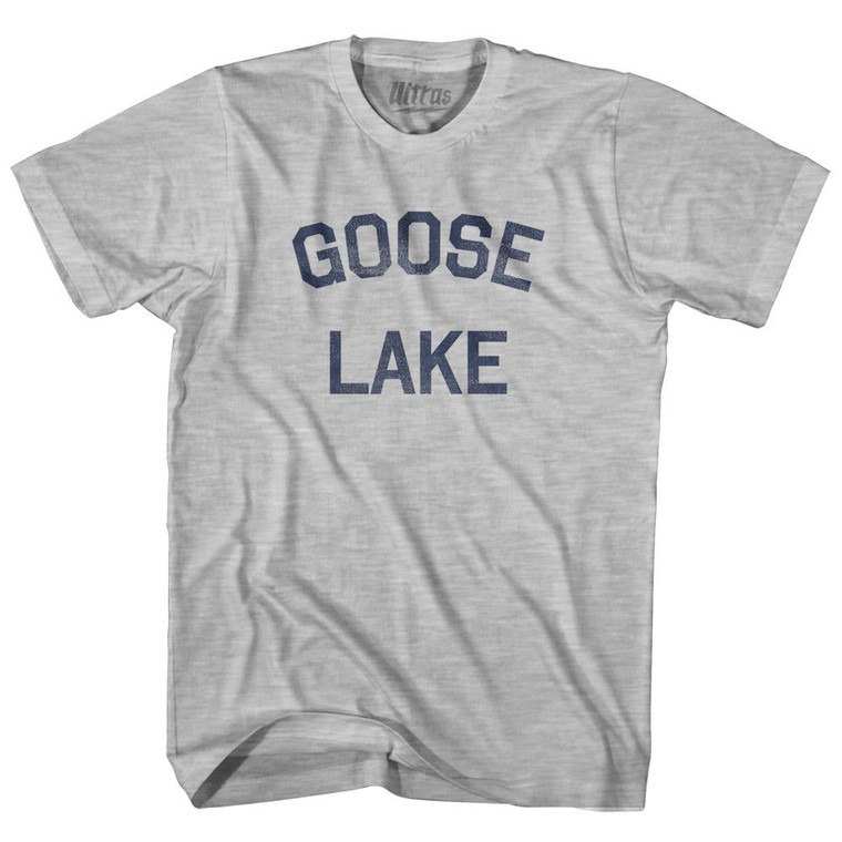 Alaska Goose Lake Adult Cotton Text T-shirt - Grey Heather