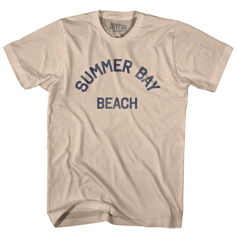 Alaska Summer Bay Beach Adult Cotton Text T-shirt - Creme