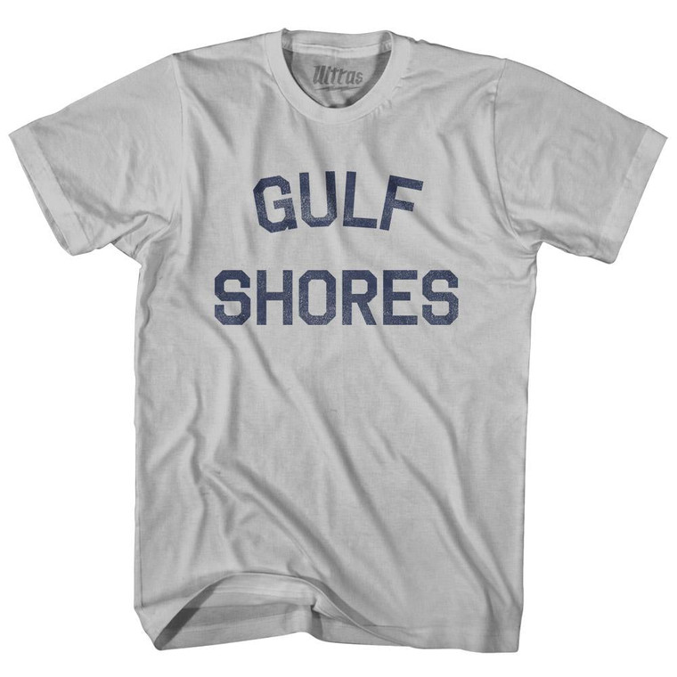 Alabama Gulf Shores Adult Cotton Text T-shirt - Cool Grey