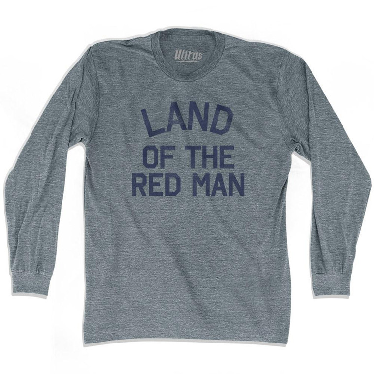 Oklahoma Land of the Red Man Nickname Adult Tri-Blend Long Sleeve T-shirt - Athletic Grey