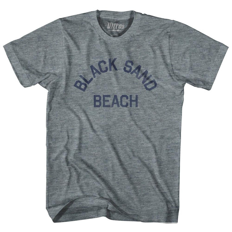 Alaska Black Sand Beach Adult Tri-Blend Text T-shirt - Athletic Grey