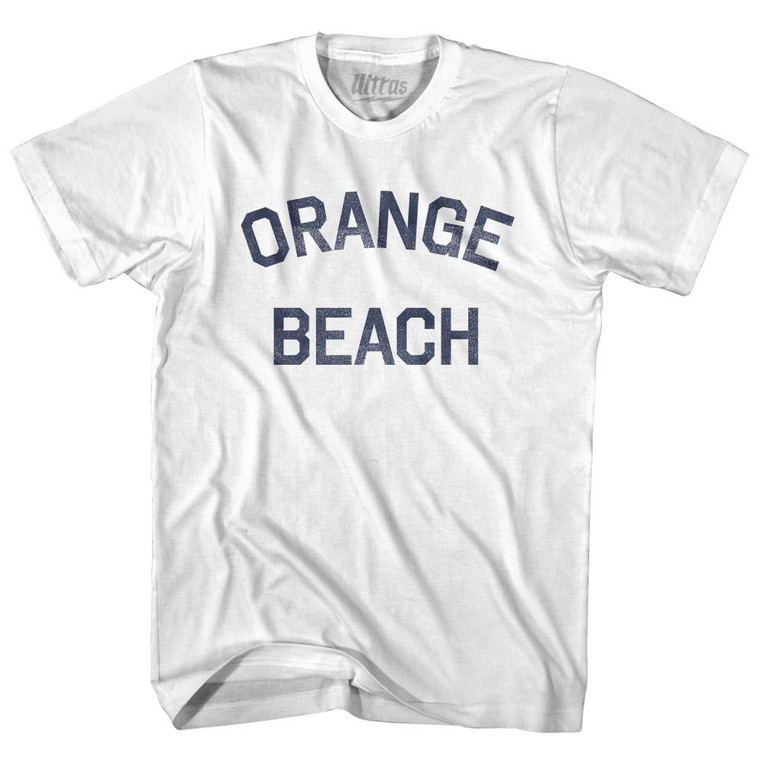 Alabama Orange Beach Womens Cotton Junior Cut Text T-shirt - White