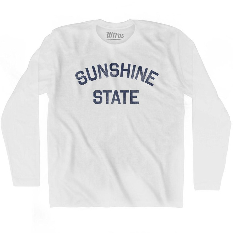 South Dakota Sunshine State Nickname Adult Cotton Long Sleeve T-shirt - White