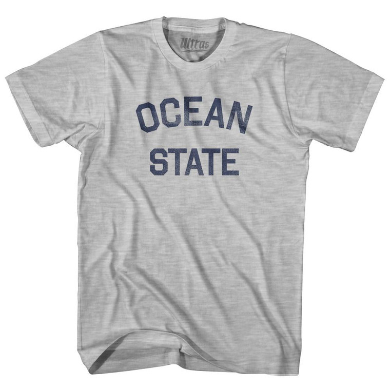 Rhode Island Ocean State Nickname Youth Cotton T-shirt - Grey Heather