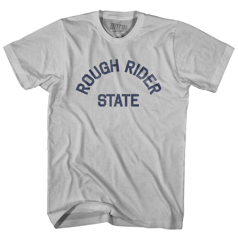 North Dakota Rough Rider State Nickname Adult Cotton T-shirt - Cool Grey North Dakota Rough Rider State Nickname Adult Cotton T-shirt - Cool Grey
