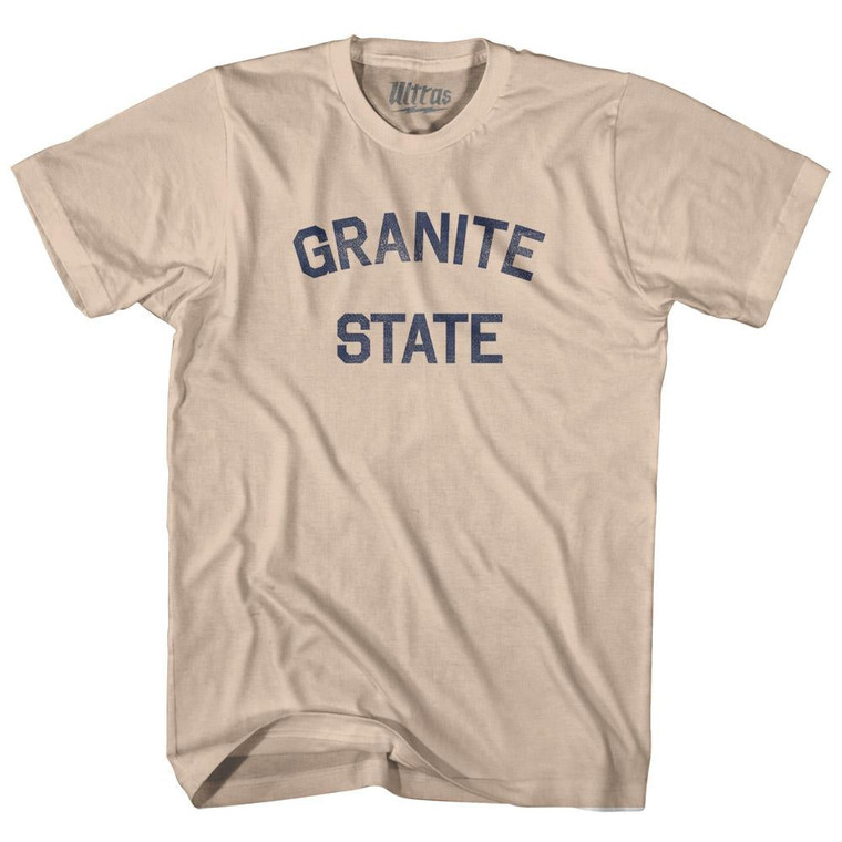 New Hampshire Granite State Nickname Adult Cotton T-shirt-Creme