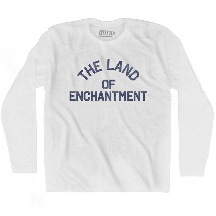 New Mexico The Land of Enchantment Nickname Adult Cotton Long Sleeve T-shirt - White