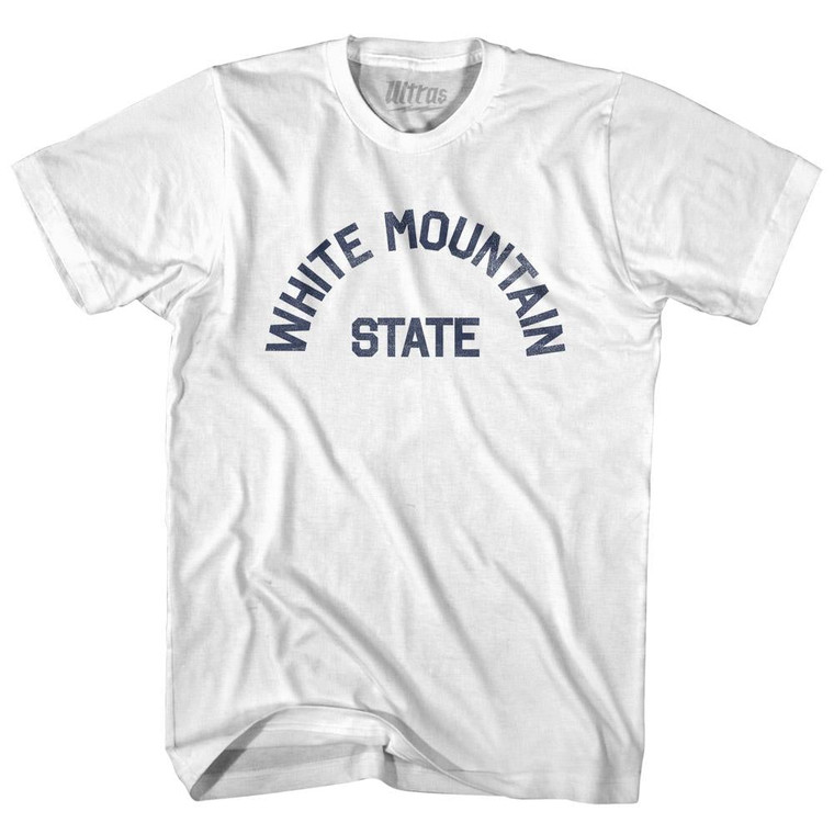 New Hampshire White Mountain State Nickname Womens Cotton Junior Cut T-Shirt - White