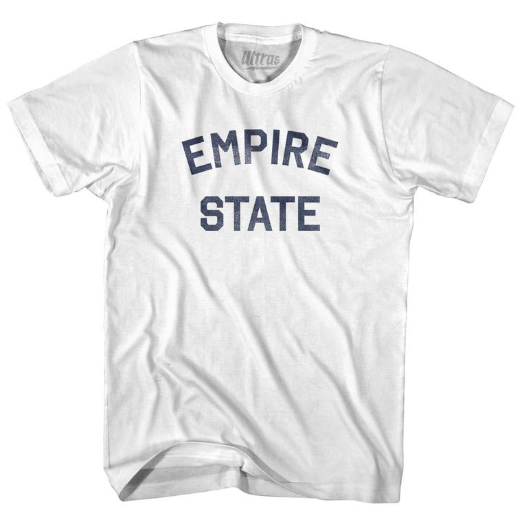New York Empire State Nickname Adult Cotton T-shirt - White