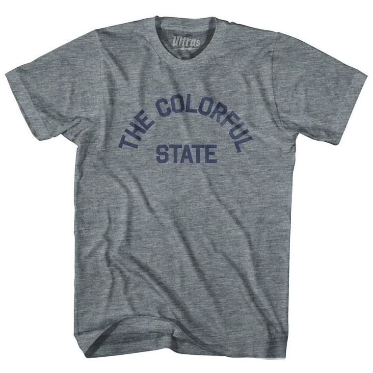 New Mexico The Colorful State Nickname Adult Tri-Blend T-shirt - Athletic Grey