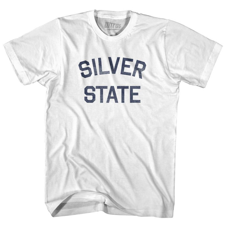 Nevada Silver State Nickname Womens Cotton Junior Cut T-Shirt-White