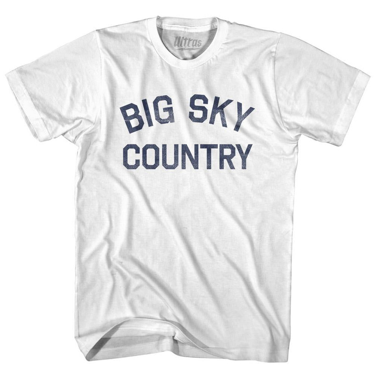 Montana Big Sky Country Nickname Adult Cotton T-shirt - White