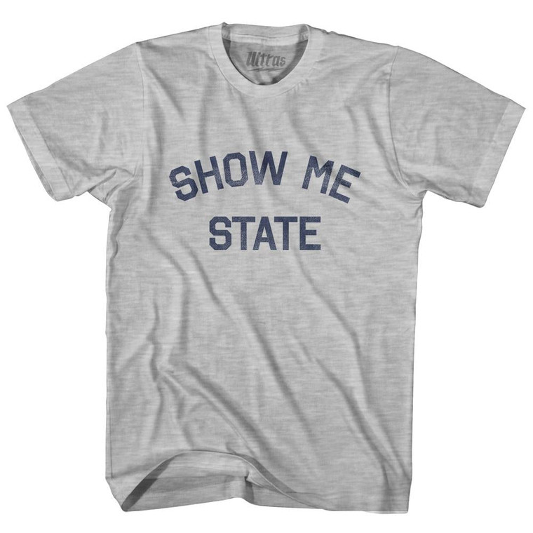 Missouri Show Me State Nickname Adult Cotton T-shirt-Grey Heather