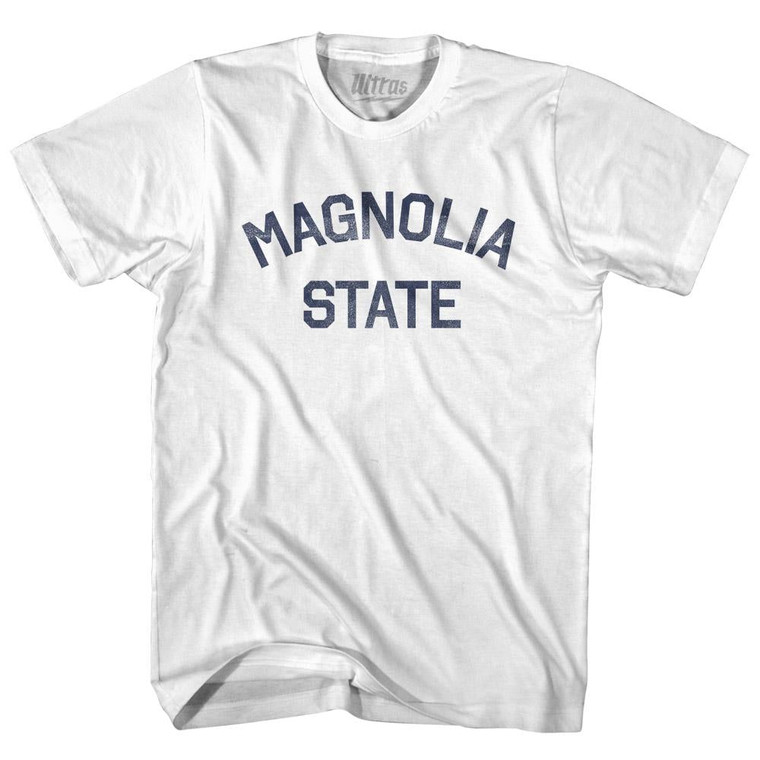 Mississippi Magnolia State Nickname Adult Cotton T-shirt - White