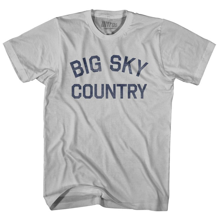 Montana Big Sky Country Nickname Adult Cotton T-shirt - Cool Grey