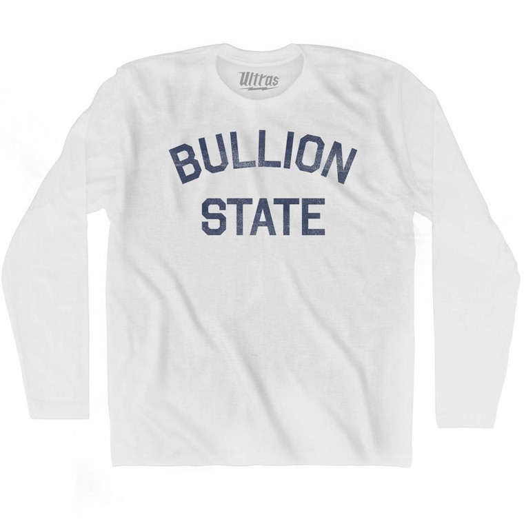 Missouri Bullion State Nickname Adult Cotton Long Sleeve T-shirt - White