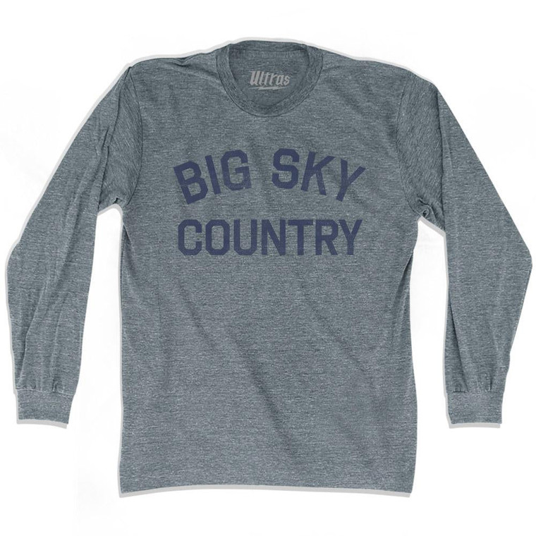 Montana Big Sky Country Nickname Adult Tri-Blend Long Sleeve T-shirt - Athletic Grey