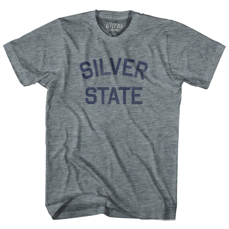 Nevada Silver State Nickname Adult Tri-Blend T-shirt-Athletic Grey