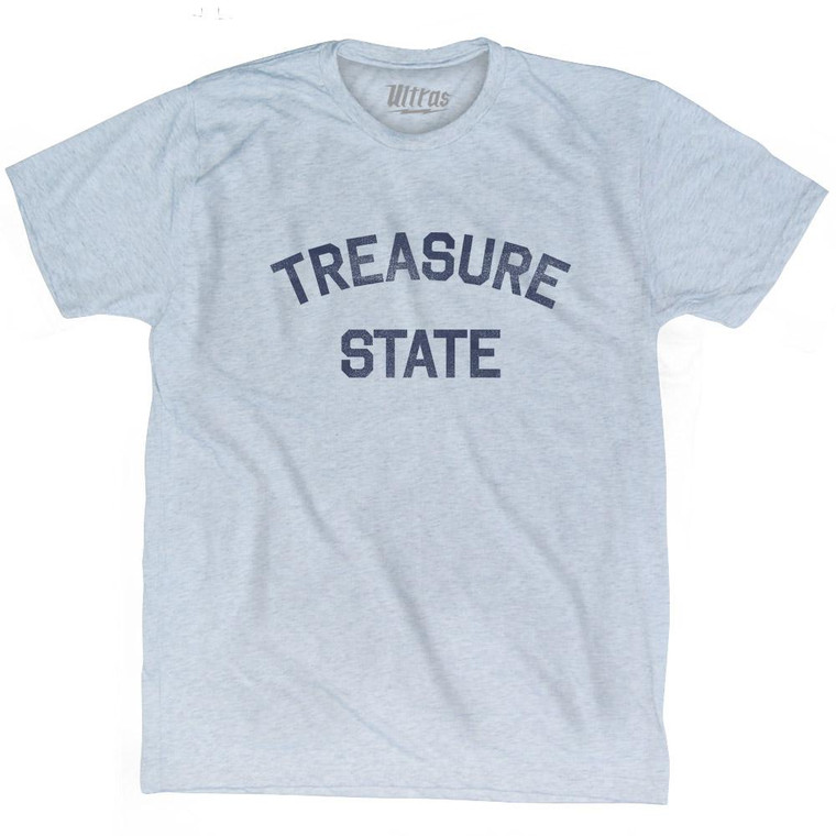 Montana Treasure State Nickname Adult Tri-Blend T-shirt - Athletic White