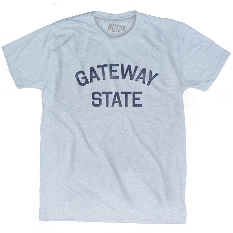 Missouri Gateway State Nickname Adult Tri-Blend T-shirt - Athletic White