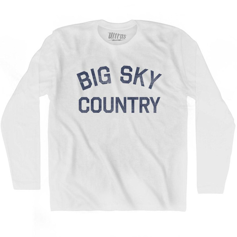Montana Big Sky Country Nickname Adult Cotton Long Sleeve T-shirt - White