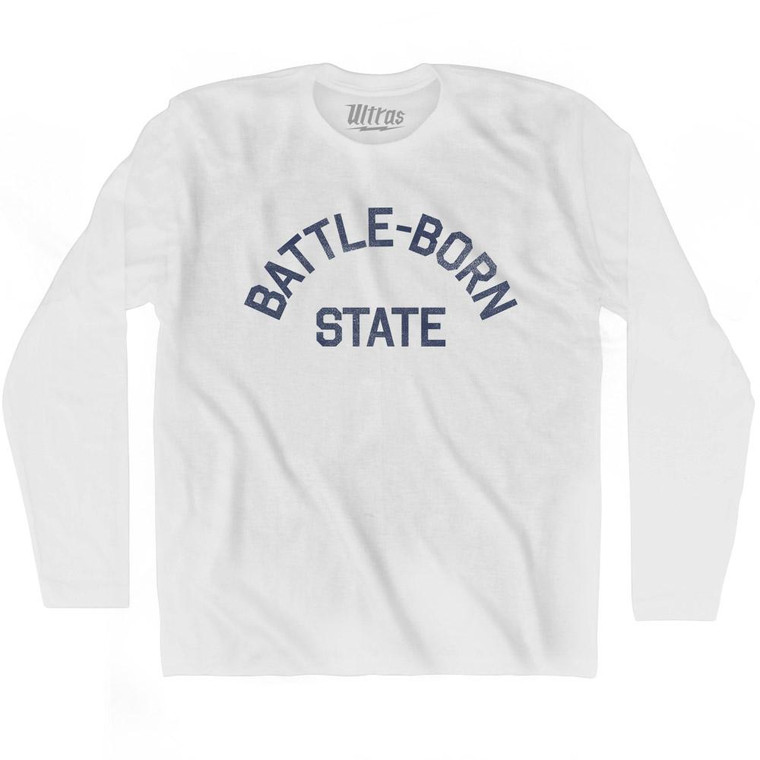 Nevada Battle-Born State Nickname Adult Cotton T-shirt - White