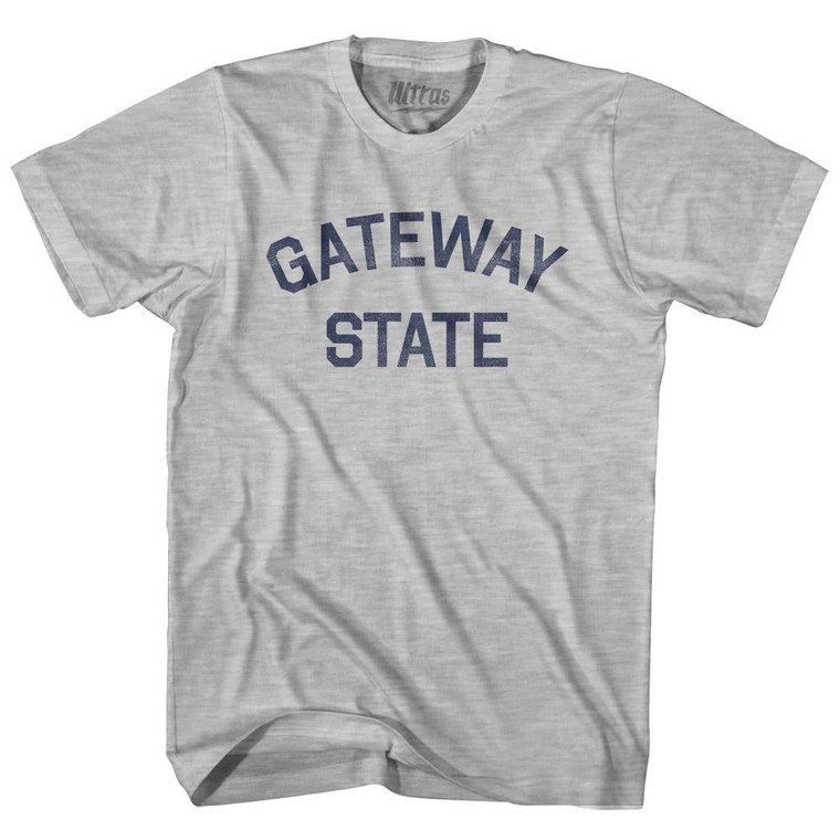 Missouri Gateway State Nickname Adult Cotton T-shirt - Grey Heather