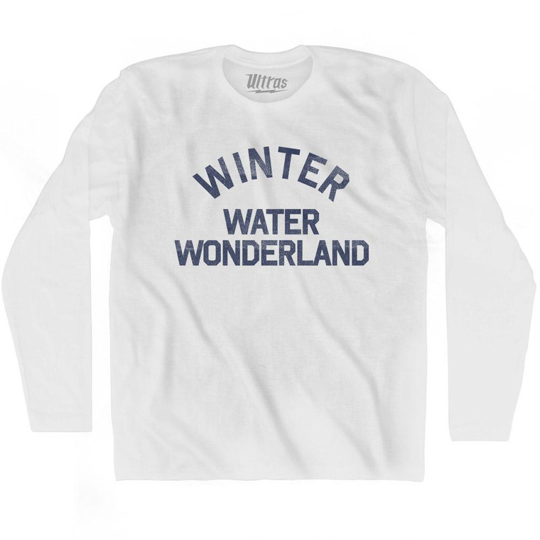 Michigan Winter Water Wonderland Nickname Adult Cotton Long Sleeve T-shirt-White